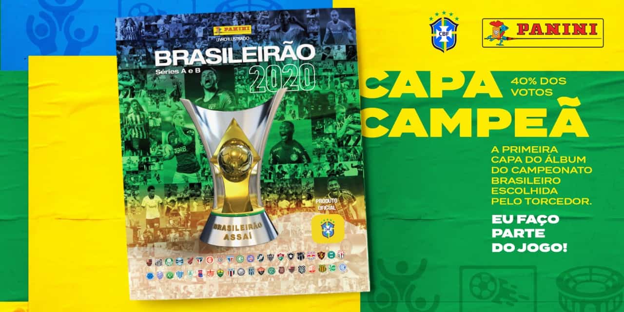 A arte final da capa do álbum do Brasileirão 2020 escolhida pelo público.