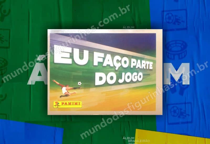 O álbum do Brasileirão 2020 - Figurinha 000, com o slogan da campanha desse ano: “Eu faço parte do jogo.”