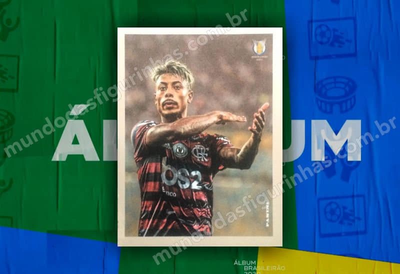 O álbum do Brasileirão 2020 - Figurinha 003, com o Bruno Henrique, craque da edição 2019.