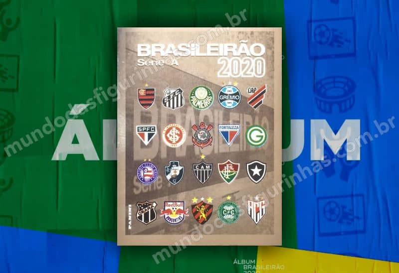 O álbum do Brasileirão 2020 - Figurinha 004, com os escudos dos clubes da Série A.