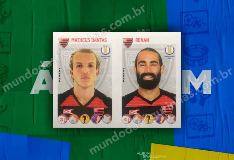 O álbum do Brasileirão 2020 - Figurinha nº 366, dos jogadores Matheus Dantas e Renan, do Oeste.