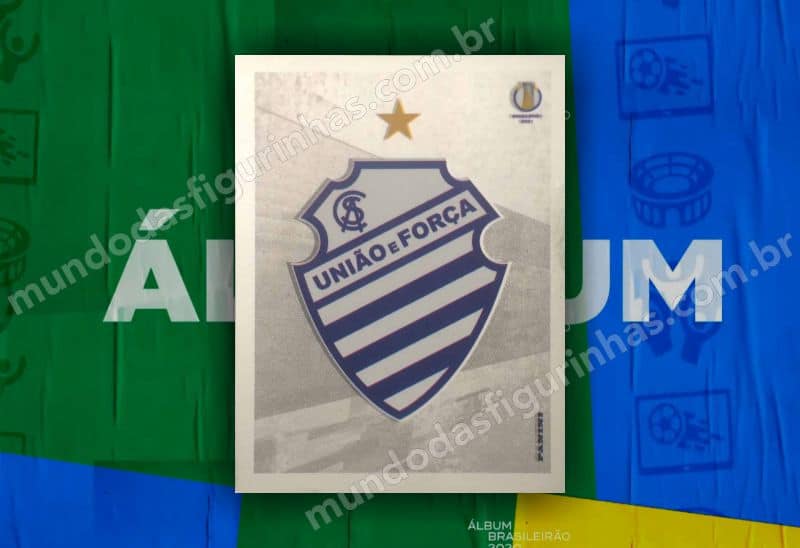 O álbum do Brasileirão 2020 - Figurinha brilhante nº 359, o escudo do CSA.