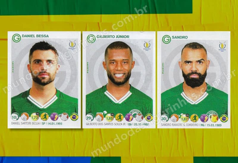 Figurinhas 167, 170 e 172: jogadores que não estão mais no Goiás.