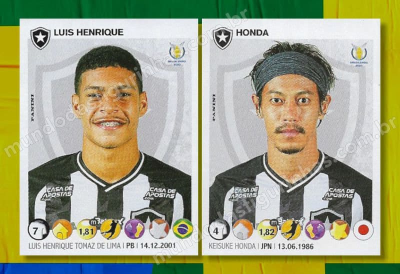 Figurinhas nº 259 e 258: Luis Henrique e Honda no Botafogo.