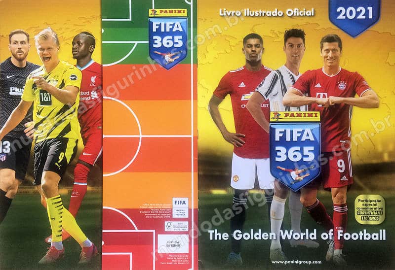 Capa e contracapa do álbum Fifa 365 2021 edição brochura.