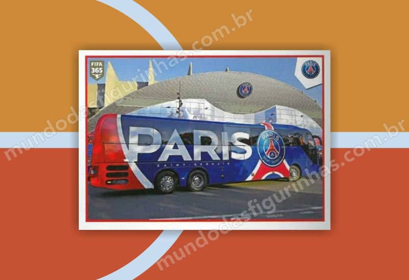 Figurinha 294: o ônibus do Paris Saint-Germain.