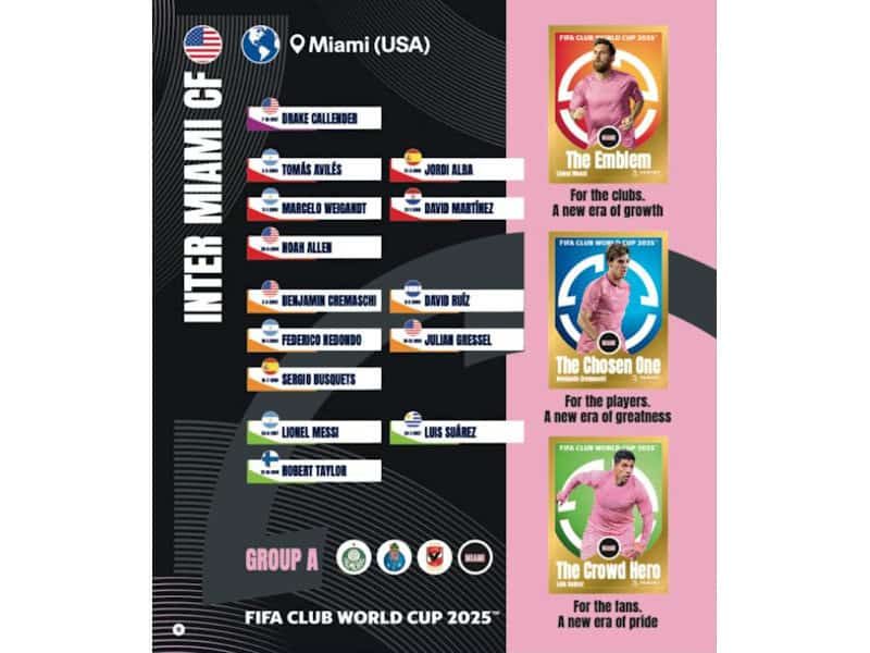 Página do Inter Miami no álbum do Mundial de Clubes 2025.