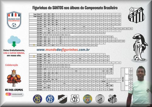 Figurinhas do SANTOS nos álbuns do Campeonato Brasileiro